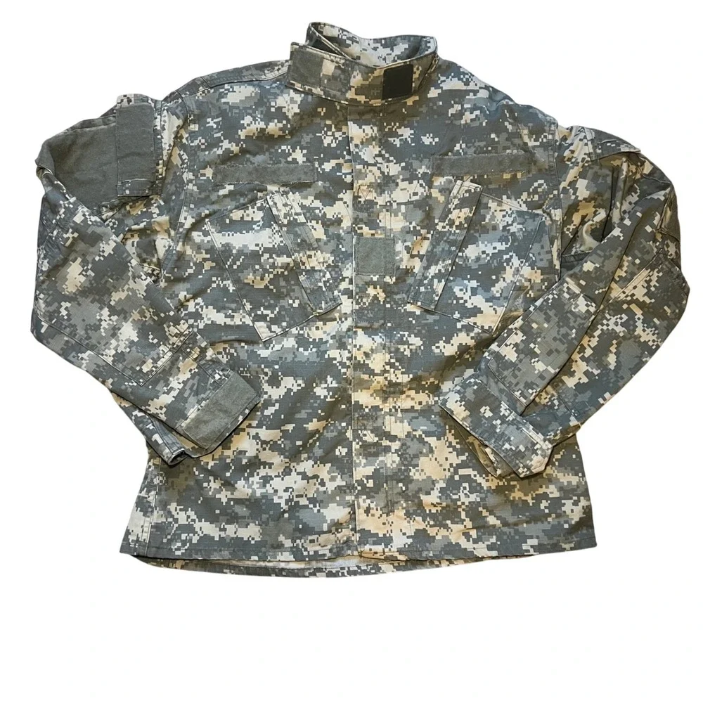 US Army Combat Uniform Digital Camo Full Zip Field Jacket Mens Small X-Short